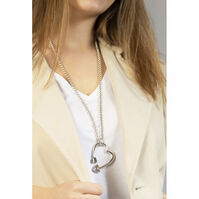 Collar Largo Cuore Color Plata  T. Única-216887 Collar Largo Cuore Color Plata  T. Única-216887 1